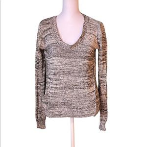 Central Park West Back Zip Sweater, S, Gray